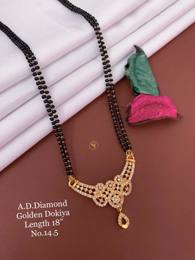 11 AD Diamond Fancy Function Wear Dokiya Mangalsutra Wholesale Price In Surat
